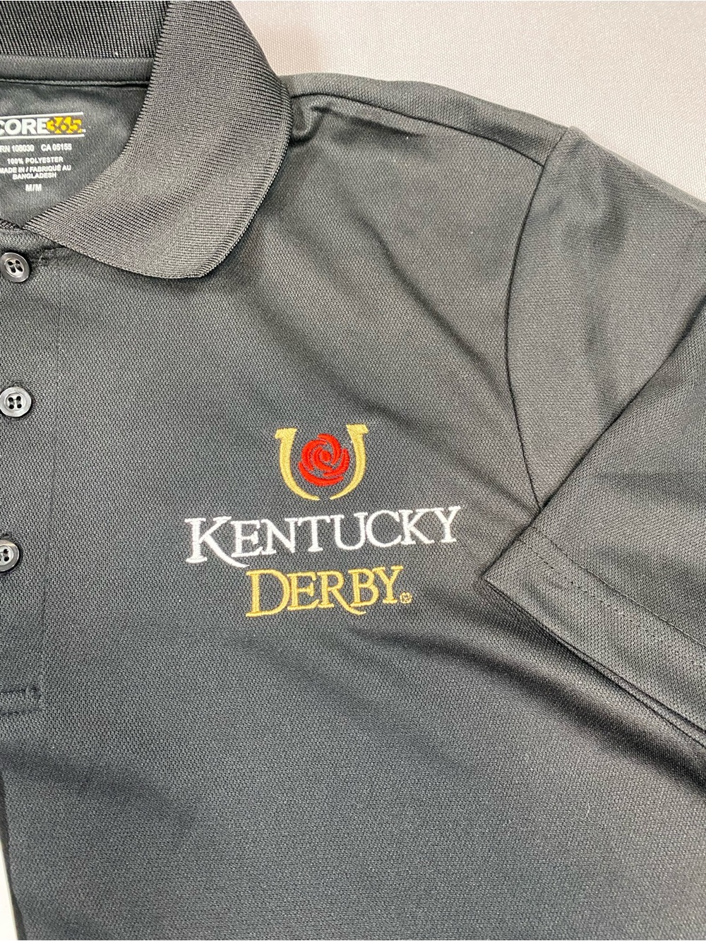 Kentucky Derby Embroidered Black Polo Shirt
